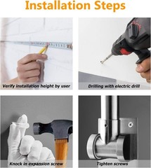 Toilet Grab Bar Support Rail 29.5 Inch, Anti-Slip Knurled Handicap Bathroom Safe