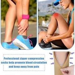 Plus Size Compression Socks Vital Socks With Zipper Toeless Circulation Socks