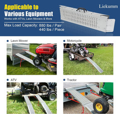 74″ Folding Motorcycle Ramp, 440 Lbs Heavy Duty Loading Ramp for Pickup Trucks,