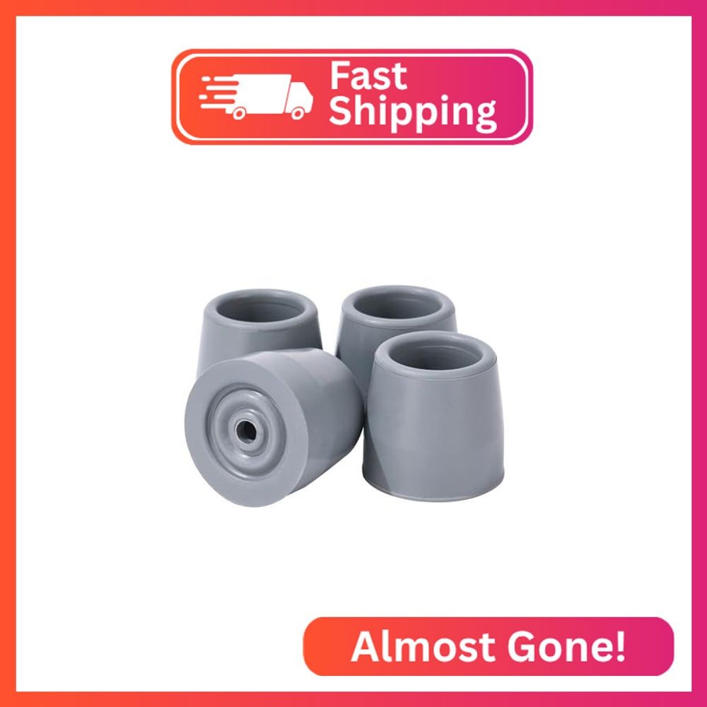 4PCS Rubber Walker Tips 1 “ Heavy Duty Replacement Tips for Walkers, Commodes,