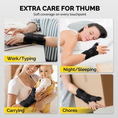 Ergonomic Thumb Brace Left Hand – Support for Trigger Thumb & Carpal Tunnel, S/M