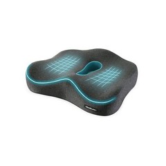 Dark Gray Memory Foam Seat Cushion for Back Sciatica Tailbone Pain Relief