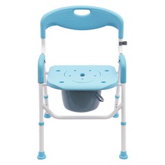 21.26 *20.47-24.4*29.13-33.07in Blue EVA Shower Folding Toilet Seat With Commode