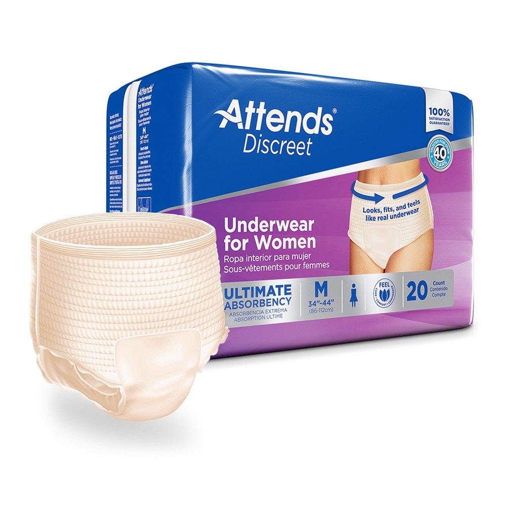 Attends Discreet Women’s Underwear, Level 5, Medium (Sold as BG/20)