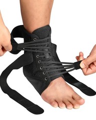 Adjustable Quick Lace Up Ankle Brace with Removable Splints for Injury Recovery