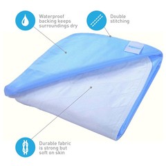 Saddle Style Absorbent Bed Pad with Tuck-in Sides (34 x 52 Inch) – Waterproof Wa