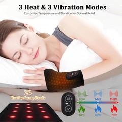 Red Light Therapy Wrist & Hand Massager 36 LED Wireless Heated Pad 3000mAh