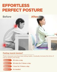 Ergonomic Back Support Posture Corrector for Kids, Flexible Chair Cushion – Red