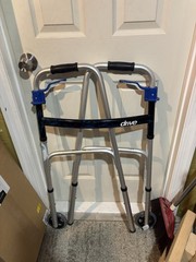 Drive Foldable Adjustable Walker 2 Wheels Silver Black Blue Lightweight
