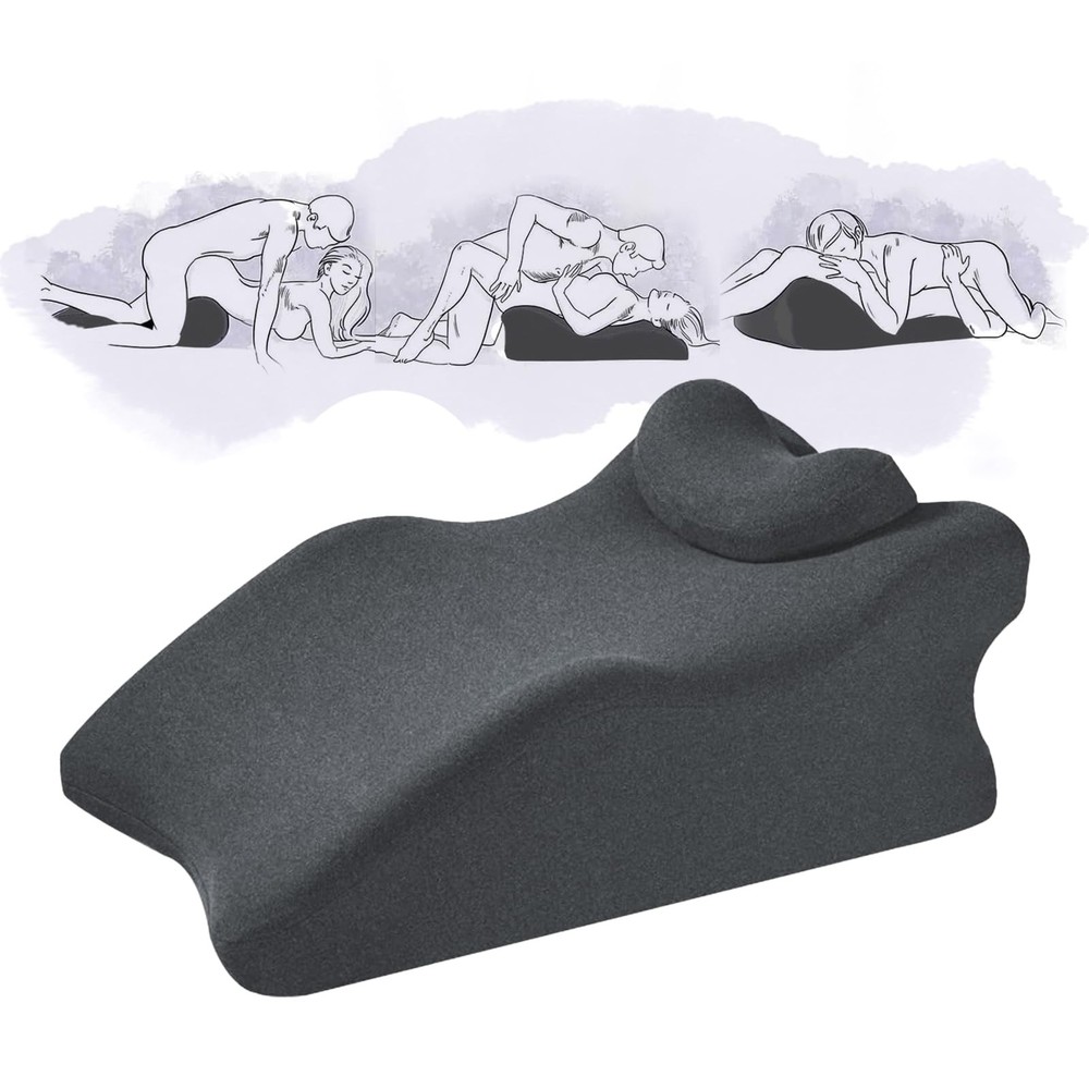 BCZETIH Adult Widened Intimacy Position Sex Pillow for Dark Grey, Grey