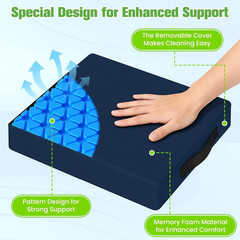 Seat Cushion for Office Chairs, Memory Foam Chair Cushion with Patterned Core fo
