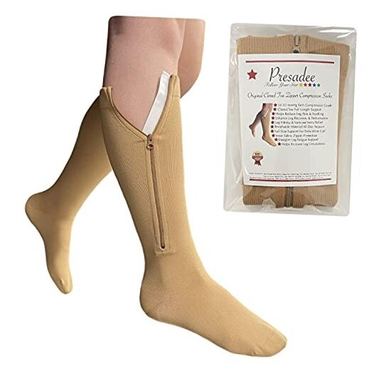 Original Closed Toe 20-30 mmHg Zipper Compression Small/Medium (1 Pair) Beige