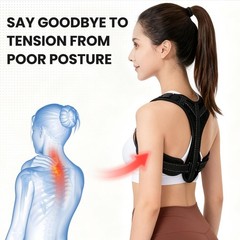 Posture Corrector for Men and Women, Adjustable Back Brace X-Large, Black
