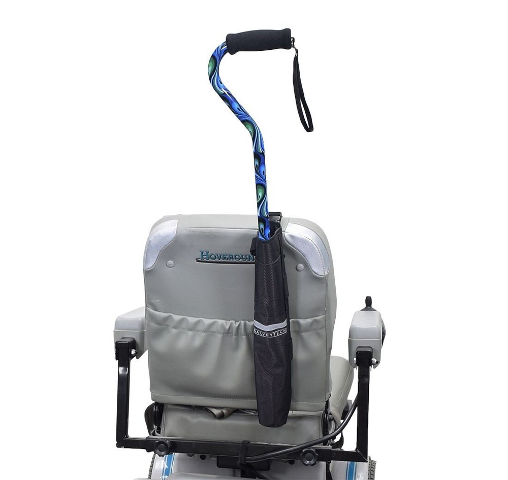 Universal Cane Holder for Mobility Scooters & Power Chairs – Black