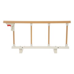 Foldable Bed Rail Aluminum Woodgrain 90 × 40 cm Fits 5-30 cm Mattresses