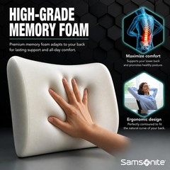 Lumbar Support Pillow for Office Chair & Car – Memory Foam Back Cushion, Improve