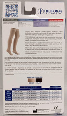 Truform Medical Compression Stockings 20-30 mmHg Closed Toe Thigh Beige Size Med
