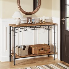 Idealhouse 2024 Console Sofa Storage 2 Tier Entryway Mdf And Metal Elegant