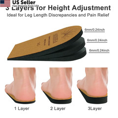 SIIHEA Adjustable Heel Lifts for Shoes, 1/4“ Height Large (1 Pair), Brown