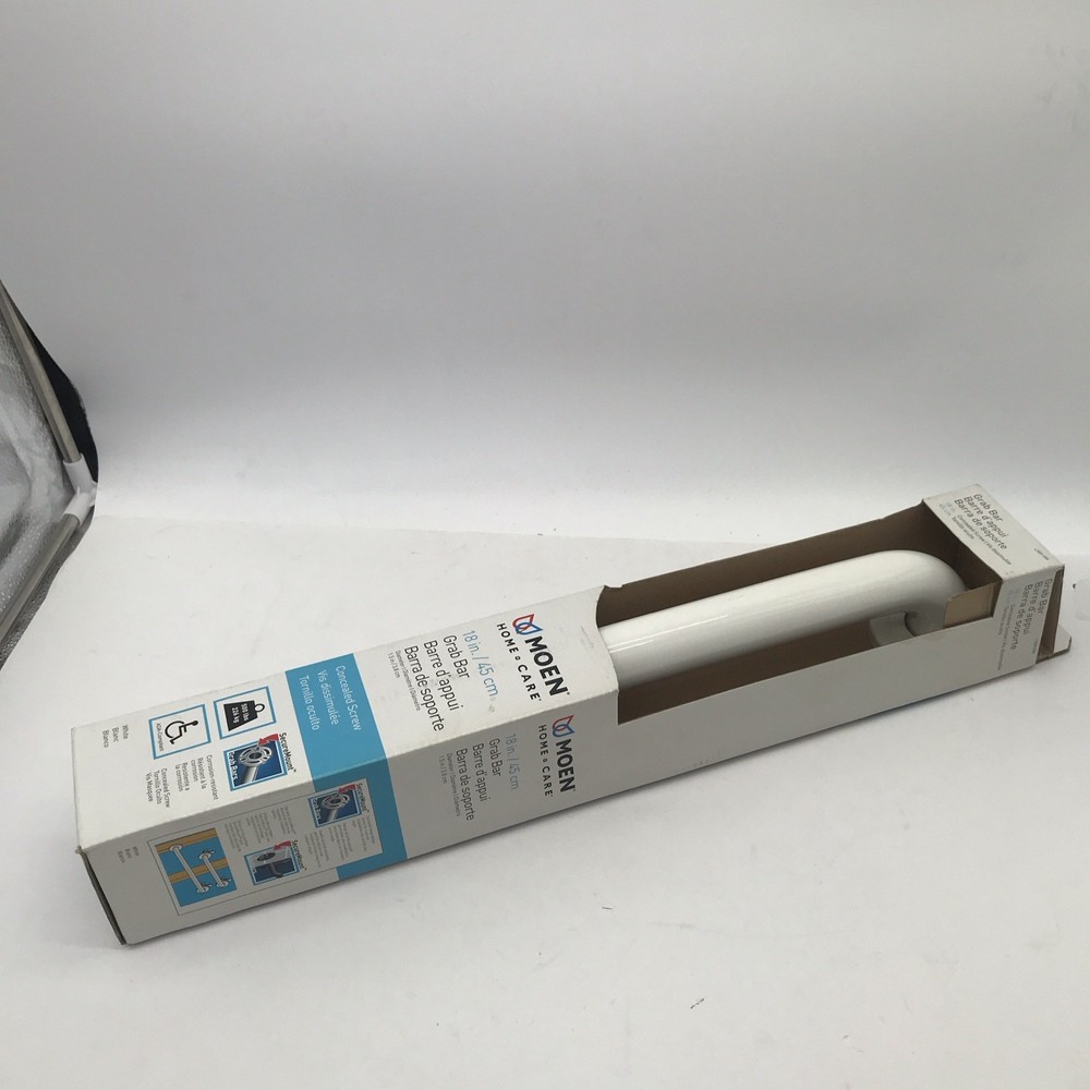 Moen 18 in White Stainless Steel ADA Compliant Grab Bar LR8918W Concealed Mount