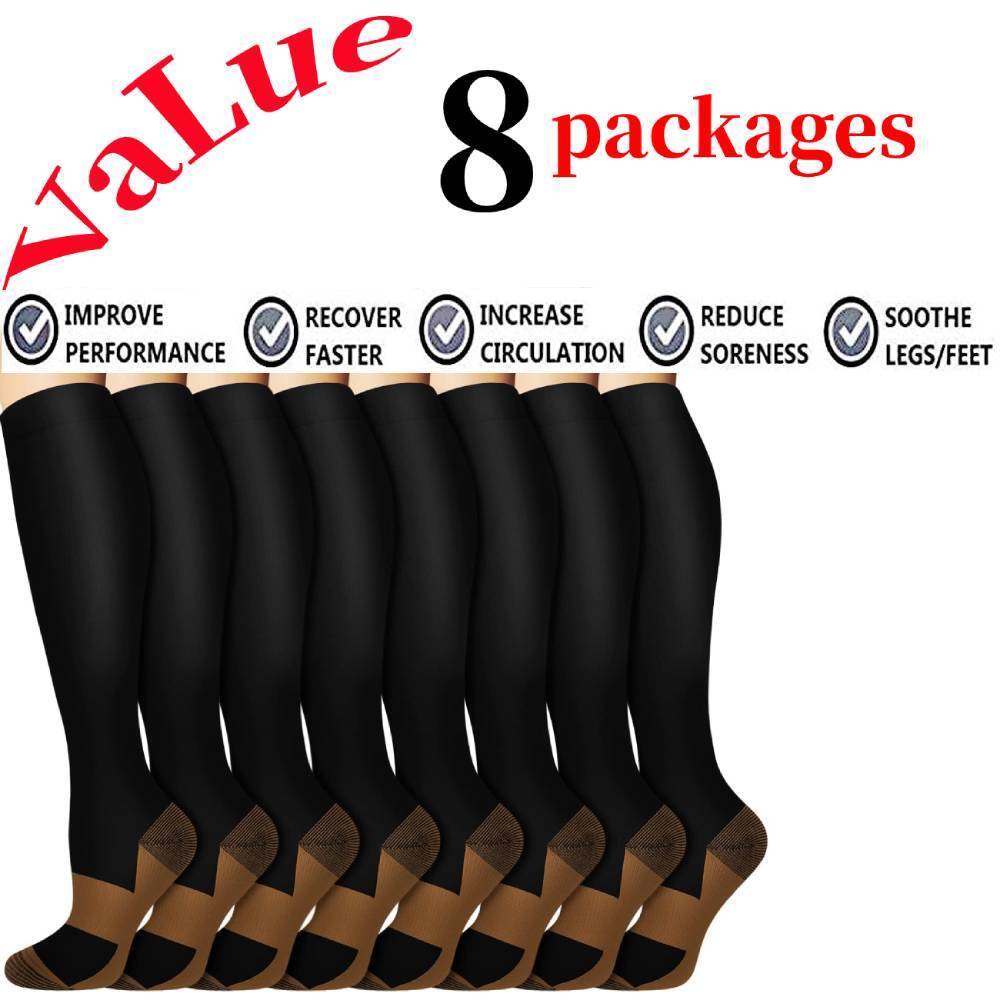 Compression Socks Stockings Women Men Knee High Medical Pain Relief 15-20mmHg
