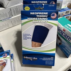 SportAid Neoprene Thigh/Hamstring Support Blue Large(22-24″ Mid-Thigh Circ.)