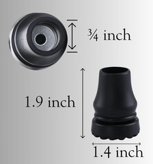 Paquete de 6 puntas de goma para baston resistentes antideslizantes de 19 mm