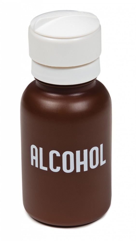 GRAFCO Alcohol Dispensing Bottle Polypropylene Brown 8 oz. ALCOHOL IMPRINT