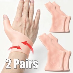 4Pcs Silicone Gel Therapy Wrist Thumb Support Arthritis Pressure Corrector Glove