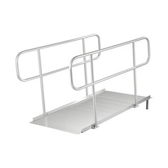 1000LBS HeavyDuty Aluminum Wheelchair Ramp 71.1×32.7in Handrails Adjustable Legs