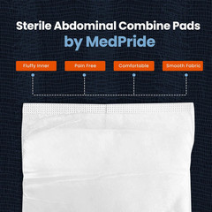 Combine ABD Pads 5 X 9 Inch, 40 Count Sterile Abdominal Pads, High