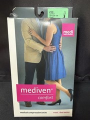 mediven Comfort 47381 Calf Open Toe Compression Socks Wheat Anti-microbial