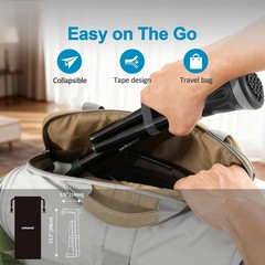 Foldable Adjustable Walking Cane Heavy Duty All Terrain Tip Travel Bag Black