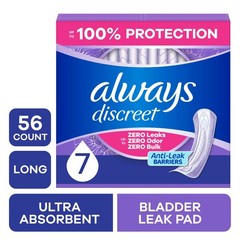 Always Discreet Incontinence Pads for Women, Ultimate Extra Absorbent Long