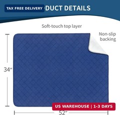 Waterproof Mattress Pad 34″x52″, Incontinence Bed Pads Washable, Slip Resistant