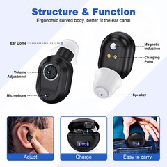 New Digital Hearing Aids Invisible Noise Cancelling Earbuds Sound Amplifier -ITE