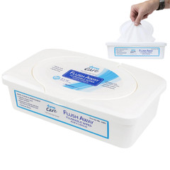 Dynarex Flushable Wipes Adult 9″x13″ Alcohol Free Safe for Sewers – 180 Count