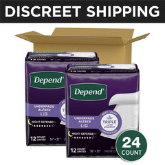 Depend Underpads, Disposable Incontinence Bed Pads for Adults, 36″ x 21″, 24 Ct