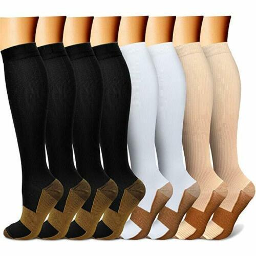 3 Pairs Women’s Trouser Socks, Opaque Stretchy Nylon Knee High Bulk Pack
