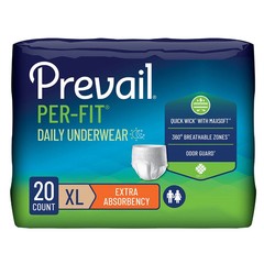 Prevail Per-Fit Extra Disposable Underwear Pull On with Tear Away X-Large 20 Ct