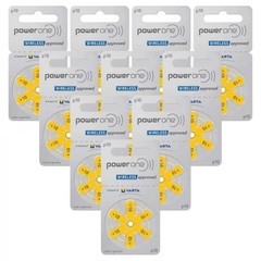 Power One Varta Size 10 PR70 Hearing Aid Batteries 1.45V Zinc Air