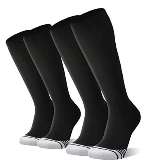 2/3 Pack Baseball Soccer Softball Socks for Kids Youth Medium Black (2 Pack)