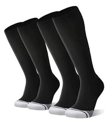 2/3 Pack Baseball Soccer Softball Socks for Kids Youth Medium Black (2 Pack)