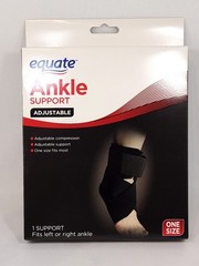 Equate Adjustable Ankle Support Brace One Size Fits Most Left/Right Black