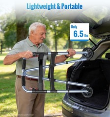 Lightweight Foldable Walker for Seniors – 350lb Capacity, Adjustable Height, Eas