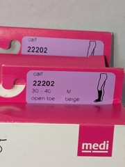 2 Mediven Assure Medical 30-40 Compression Stockings Socks Beige Open Toe Calf M
