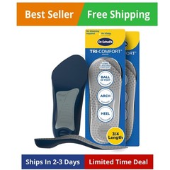 Tri-Comfort Insoles for Heel, Arch and Ball of Foot | Targeted Cushioning | A…