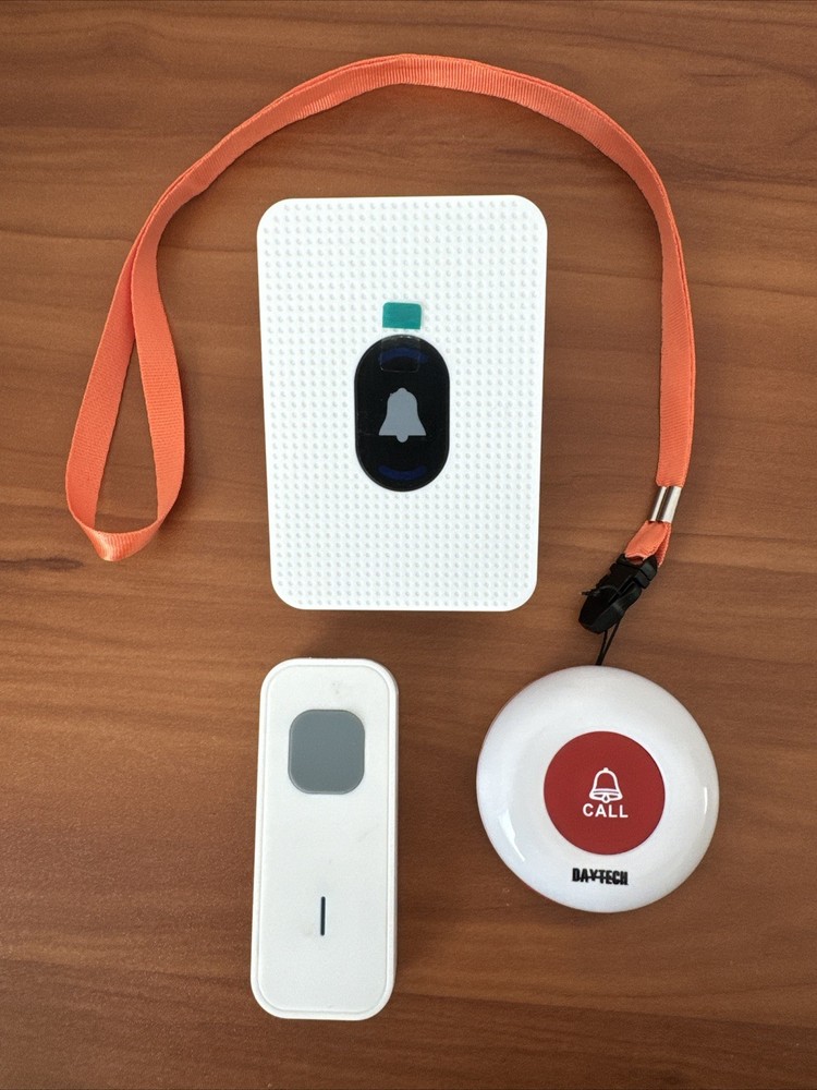 Caregiver Life Alert System For Elderly Wireless Pager 2 Call Button Easy To Use