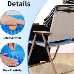 Ergonomic Gel Seat Cushion, Extra Thick for Office Chair Comfort, Wheelchair Pad