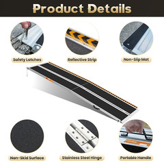 FACHNUO 10FT Aluminum Folding Wheelchair Ramp – 800LBS Capacity, Non-Skid